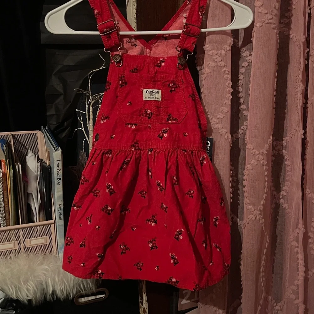 OshKosh B'gosh Red Floral Jumper Dress